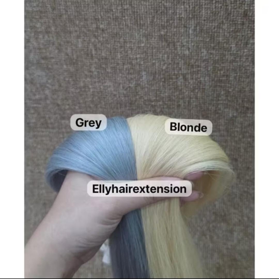 HAIR EXTENSION GREY DAN BLONDE 45CM